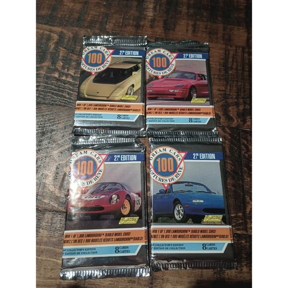 4 - 1993 Panini Dream Cars 100 2nd Edition Trading Card Pack NEW - Picture 1 of 2